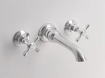 JAMES - Deco 3 hole wall-mounted washbasin tap with pop up waste by Park Avenue - view 2
